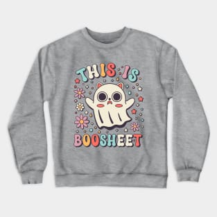 This is Boosheet Cute Cat Ghost Hallowen Pun Crewneck Sweatshirt